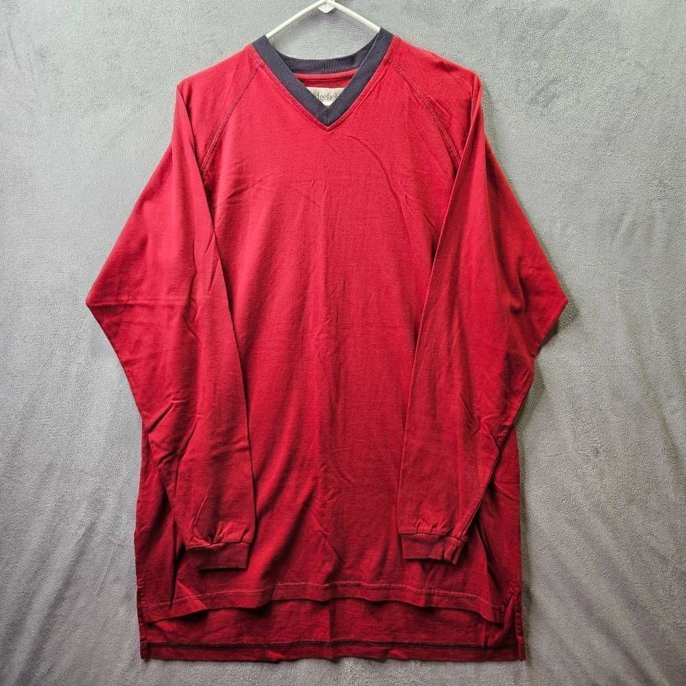 Sedgefield Shirt Mens Large Red V-neck Long Sleeve Pullover Tee